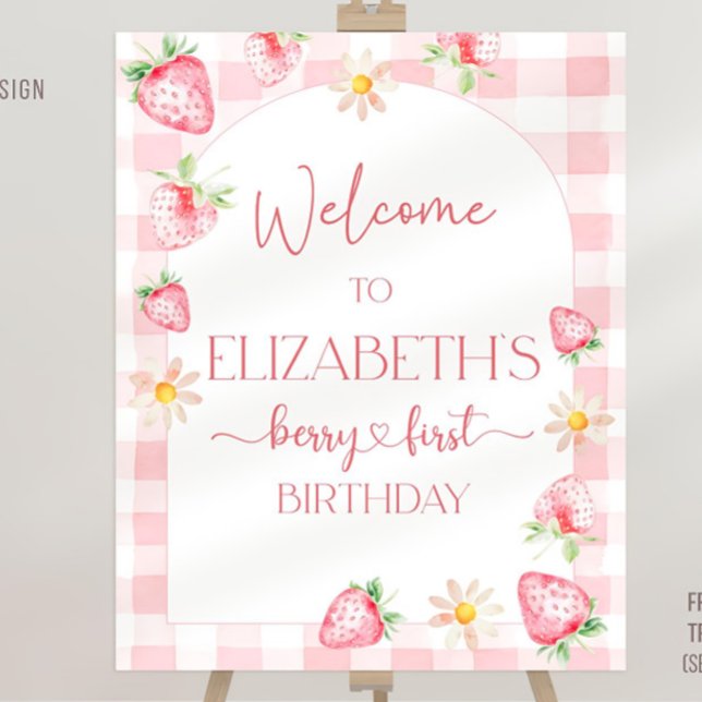 Editable Strawberry Welcome Sign Template Strawber (Creator Uploaded)