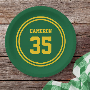 Editable Stripes and Background Color Sporty Paper Plates
