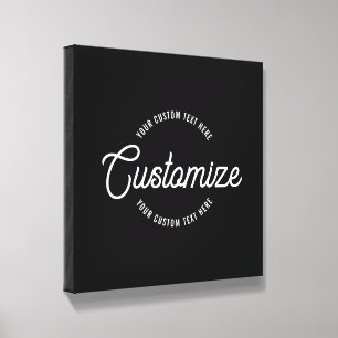 Editable Stylish Cursive & Modern Circular Text Canvas Photo Tile