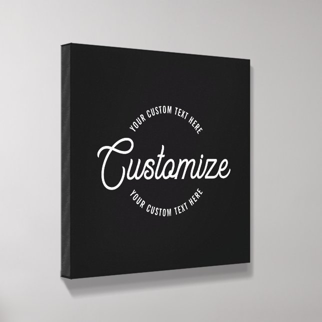 Editable Stylish Cursive & Modern Circular Text Canvas Photo Tile (Angled)