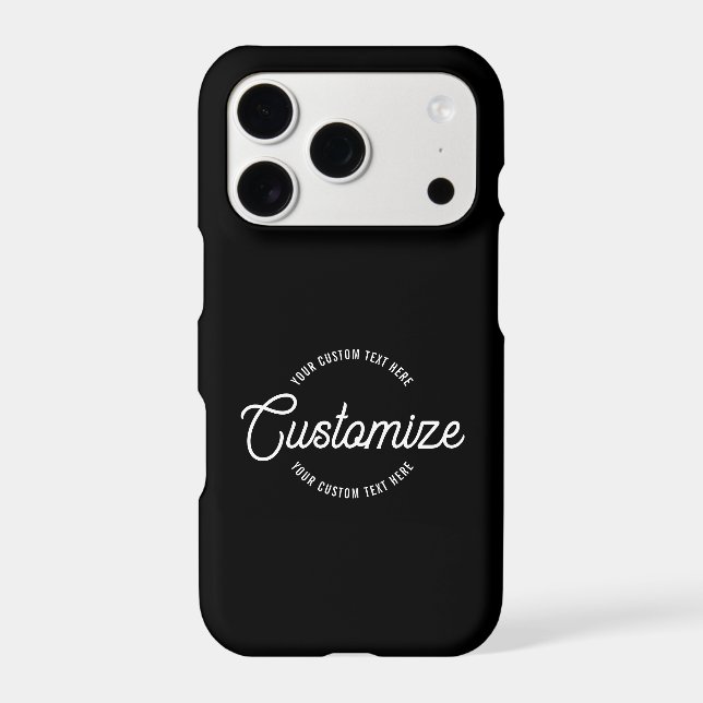 Editable Stylish Cursive & Modern Circular Text Case-Mate iPhone Case (Back)