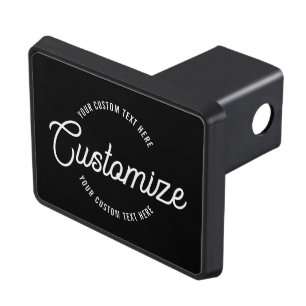 Editable Stylish Cursive & Modern Circular Text Hitch Cover