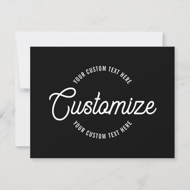 Editable Stylish Cursive & Modern Circular Text Note Card (Front)