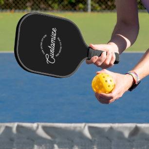 Editable Stylish Cursive & Modern Circular Text Pickleball Paddle