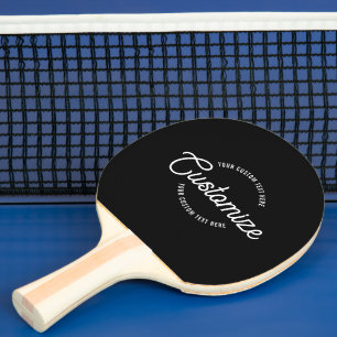 Editable Stylish Cursive & Modern Circular Text Ping Pong Paddle