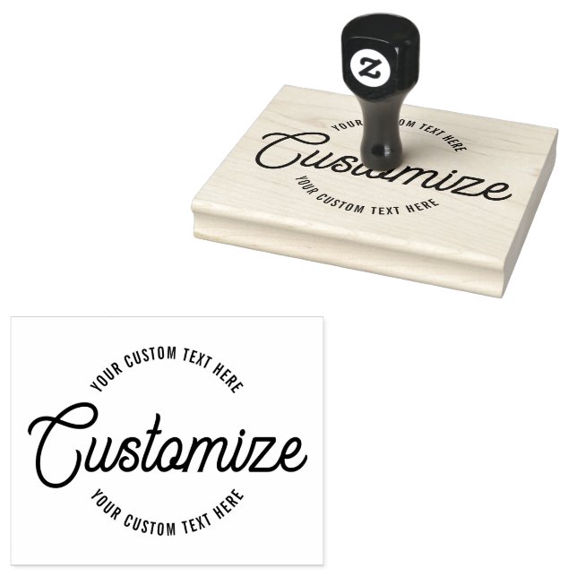 Editable Stylish Cursive & Modern Circular Text Rubber Stamp (Stamped)