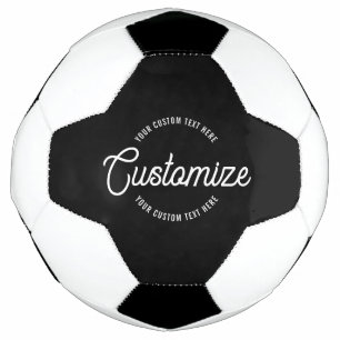 Editable Stylish Cursive & Modern Circular Text Soccer Ball