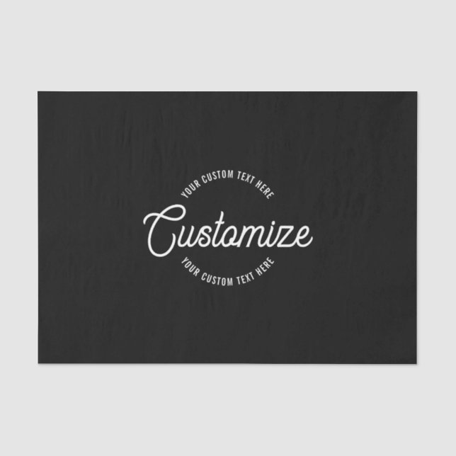 Editable Stylish Cursive & Modern Circular Text Tissue Paper (Front)