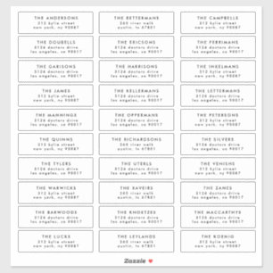 Editable Stylish individual wedding guest address Sticker