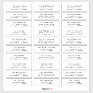 Editable Stylish individual wedding guest address Sticker