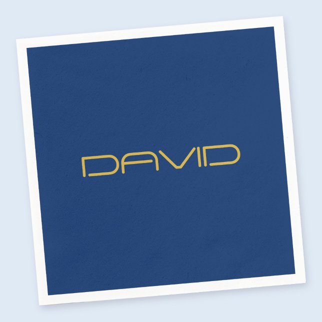 Editable Stylish Text | Gold & Navy Blue Napkins (Creator Uploaded)