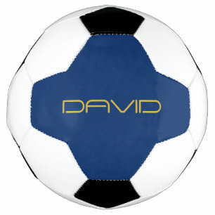 Editable Stylish Text Gold & Navy Blue Soccer Ball
