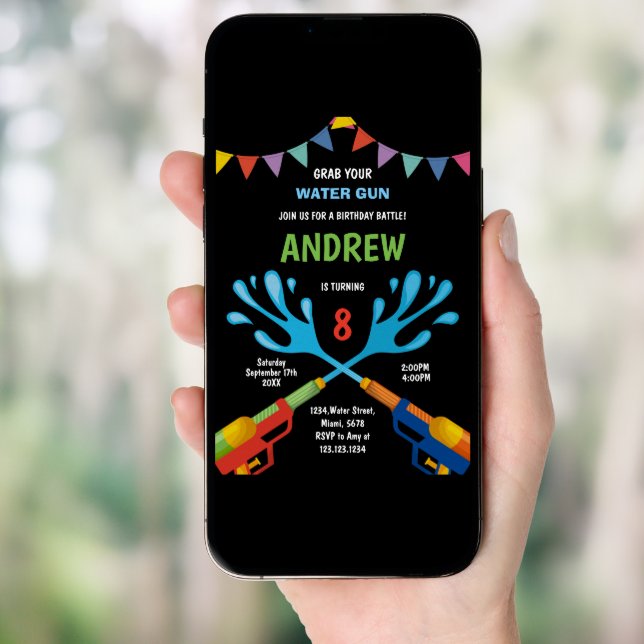 Editable Summer Splash Party Invite (Front Digital)
