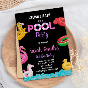 Editable Summer Swim Party Invite