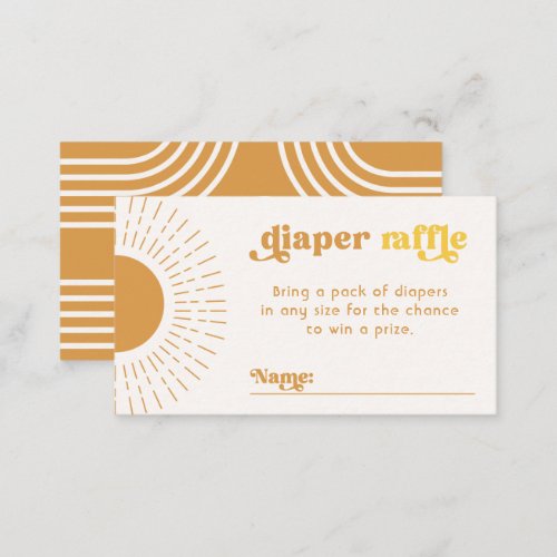 Editable Sun Diaper Raffle Card