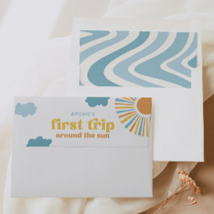 Editable Sun First Birthday Envelope