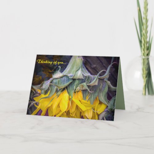 Editable Sunflower Thinking of You Card