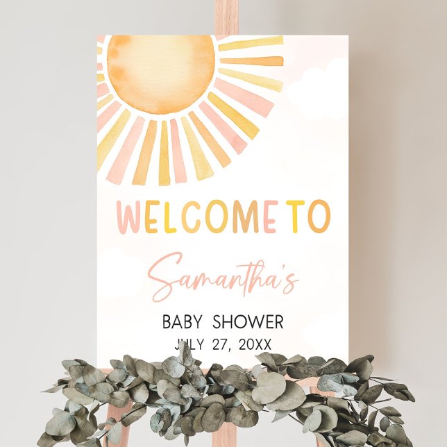 Editable Sunshine Baby Shower Welcome Sign A Littl (Creator Uploaded)