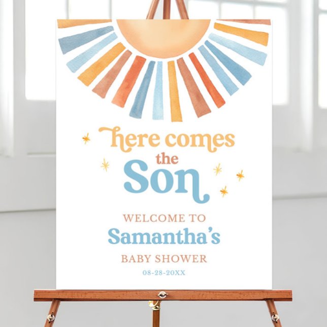 Editable Sunshine Baby Shower Welcome Sign, Here  Foam Board (Creator Uploaded)