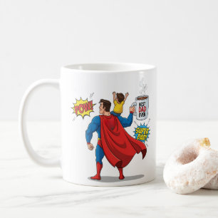 Editable Superhero gift mug superdad the best dad