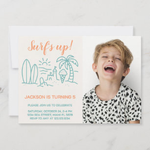 Editable Surf’s Up Birthday Party Invitation