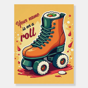 Editable Sushi Roller Skates Quote Art Foam Board
