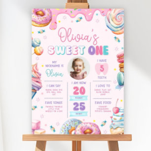 Editable Sweet One Birthday Milestone Sign, Sweet Foam Board
