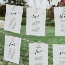 Editable Table Number One Seating Chart Card