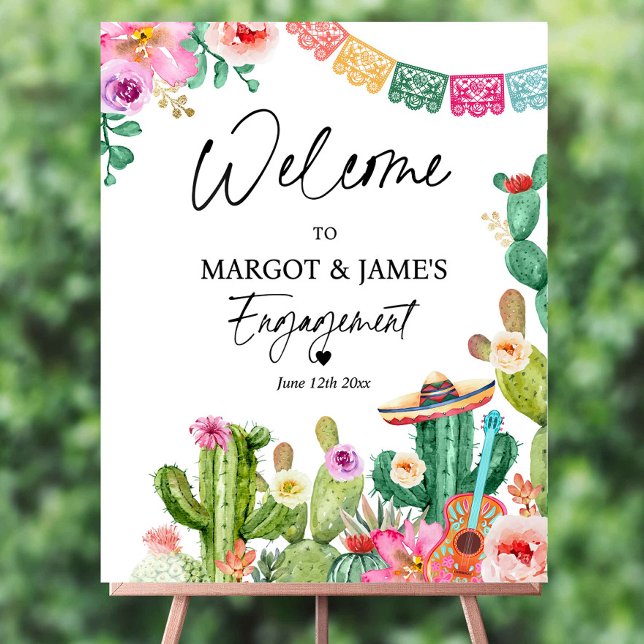 Editable Taco 'Bout Love Fiesta Engagement Welcome Foam Board (Creator Uploaded)