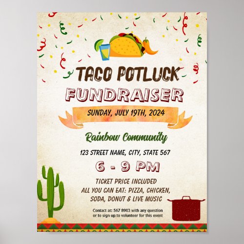 Editable Taco potluck flyer Poster