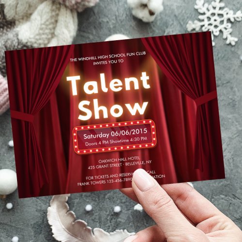 Editable Talent Show Theatre Performing Arts  Invitation