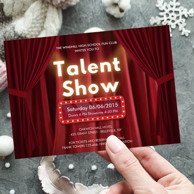 Editable Talent Show Theatre Performing Arts  Invitation (Editable Talent Show Theatre Performing Arts Invitation)
