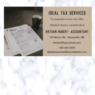 Editable Tax Preparation Services Business Card