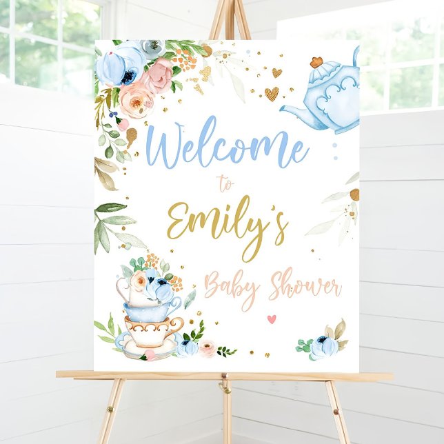 Editable Tea Baby Shower Welcome Sign Baby is Brew (Creator Uploaded)