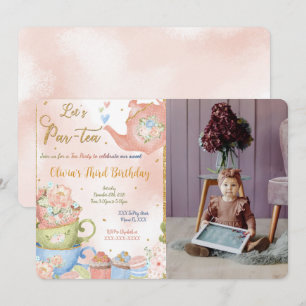 Editable Tea Party Photo Invitation
