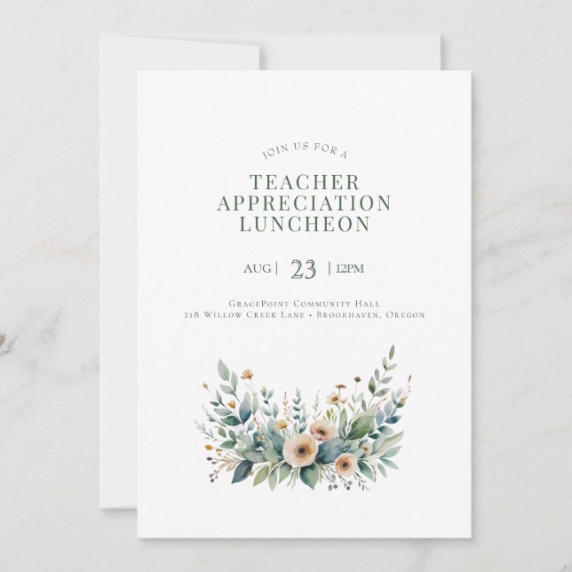 Editable Teacher Event Invitation – Appreciation o (Front)