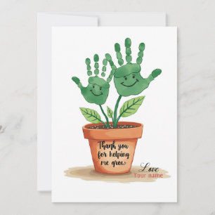 Editable Teacher Gift With Handprint Art