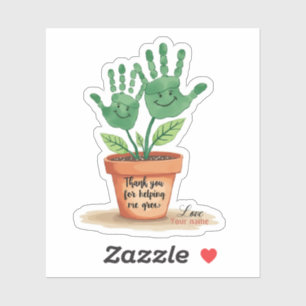 Editable Teacher Gift With Handprint Art Sticker