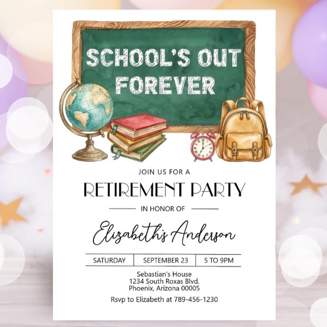 Editable Teacher Retirement Party Invitation (Digi (Creator Uploaded)