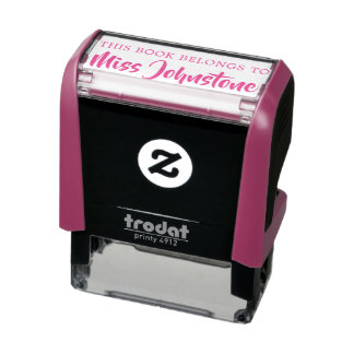 Editable Teachers - This Book Belongs To Bookplate Self-inking Stamp