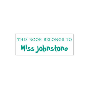 Editable Teachers - This Book Belongs To Bookplate Self-inking Stamp