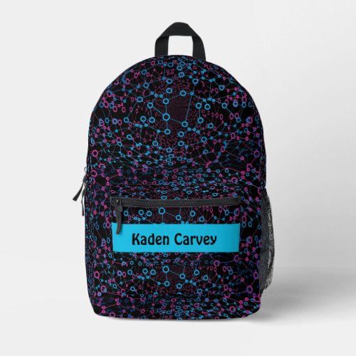 Editable Technology Network Connections Printed Backpack