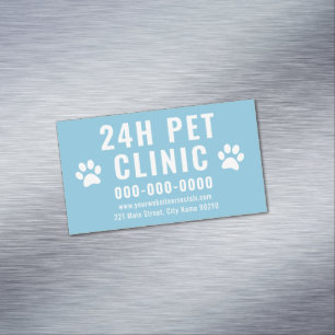 Editable Template Pet Clinic Veterinarian Business Card Magnet