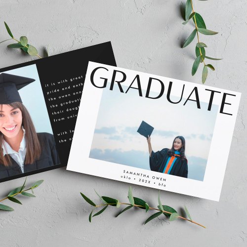 editable temple stylish college photo graduation  announcement