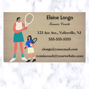 Editable Tennis Coach Business Card