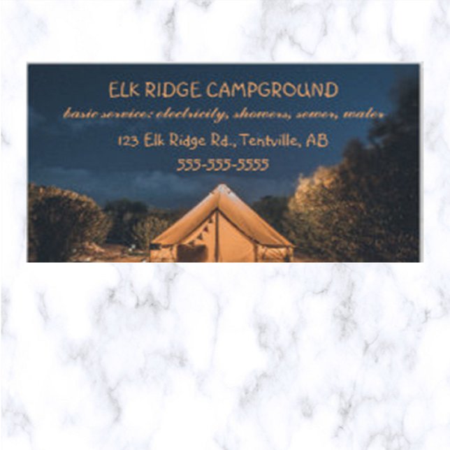 Editable Tent Campground Business Card (Creator Uploaded)