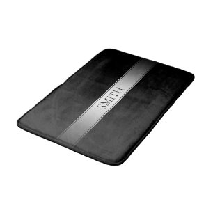 Editable Text & Colors Gradient Stripe w/Border Bath Mat