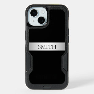 Editable Text & Colors Gradient Stripe w/Border iPhone 15 Case