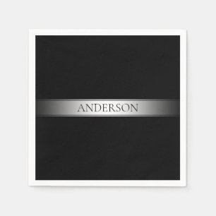 Editable Text & Colors Gradient Stripe w/Border Napkins