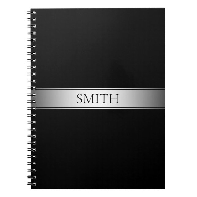 Editable Text & Colors | Gradient Stripe w/Border  Notebook (Front)